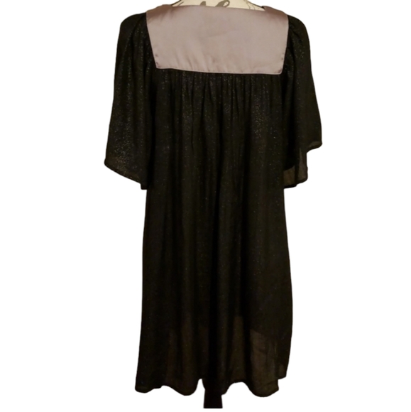 Lucca Black Women's Top Gothcore  Glittery Short Sleeve Blouse Tunic - Picture 3 of 6